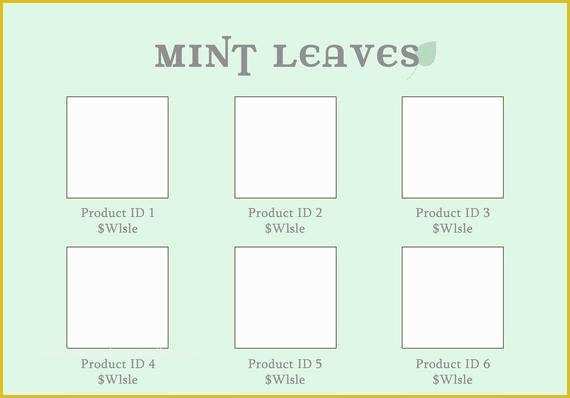 Free wholesale Line Sheet Template Of Line Sheet or wholesale Catalog Template Mint Leaves Design