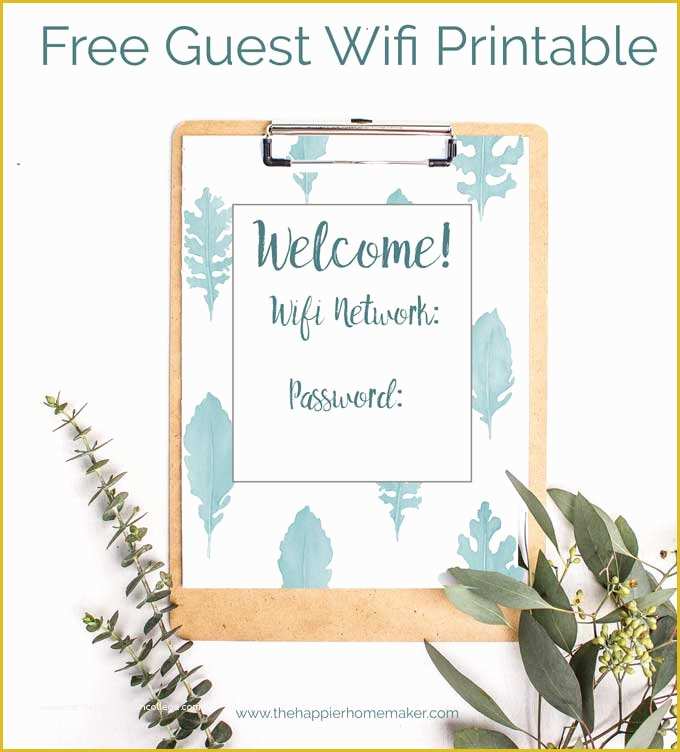 Free Wifi Poster Template Of Free Guest Wifi Printables Wel E Your Guests In Style