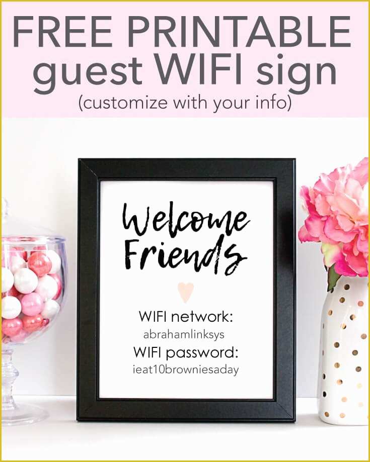 Free Wifi Poster Template Of Free Printable Wifi Password Sign 5x7" Customize Print