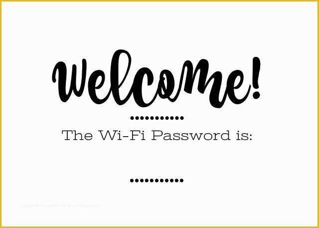 Free Wifi Poster Template Of Prepping for Guests and Free Printable Wi Fi Password Sign