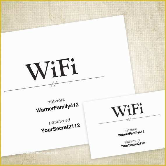 Free Wifi Poster Template Of Wifi Network Editable Signs Printable assorted Sizes