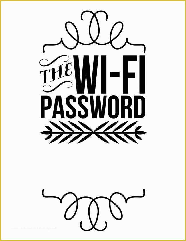 Free Wifi Poster Template Of Wifi Password Printable for Guest Room