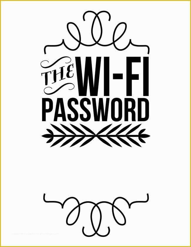 Free Wifi Poster Template Of Wifi Password Printable for Guest Room ...