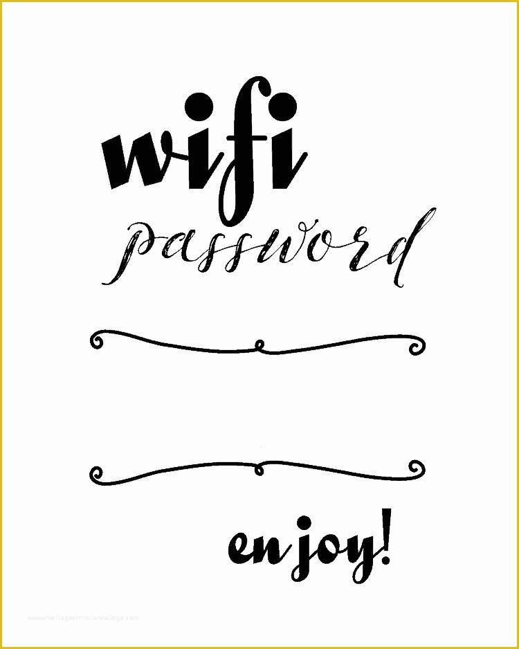 Free Wifi Poster Template Of Wifi Password Printable