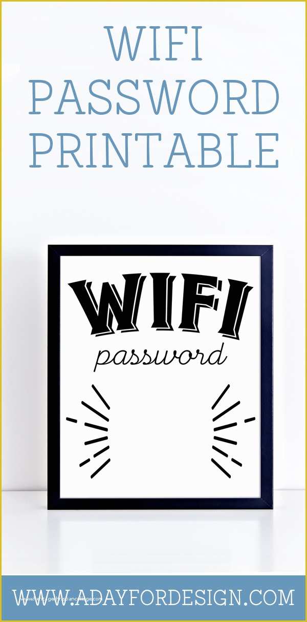 Free Wifi Poster Template Of Wifi Password Printable Poster — A Day for Design