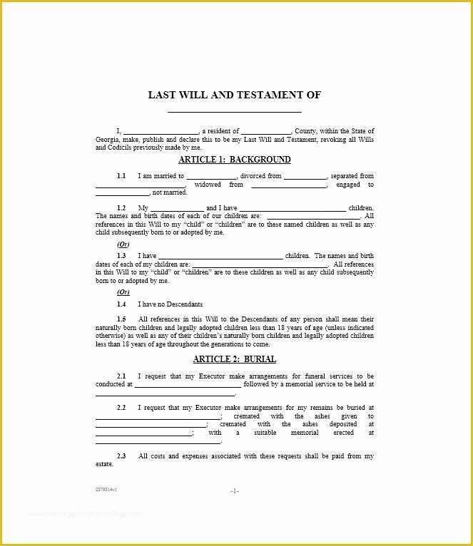 Free Will Template Download Of 39 Last Will and Testament forms & Templates Template Lab