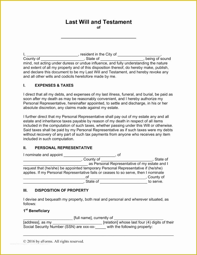 Free Will Template Download Of 5 Last Will and Testament Template Microsoft Word Free