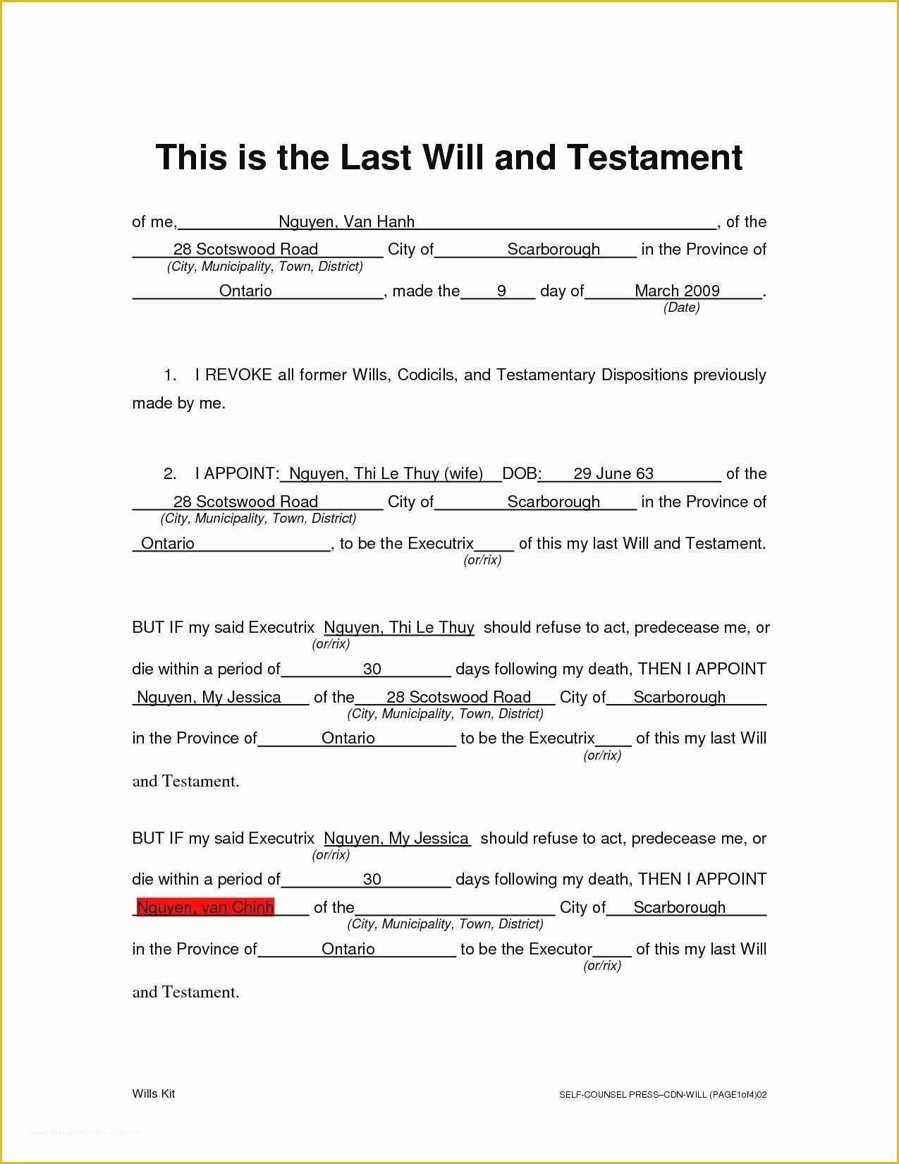 Free Will Template for Microsoft Word Of Best Will and Testament Template Microsoft Word