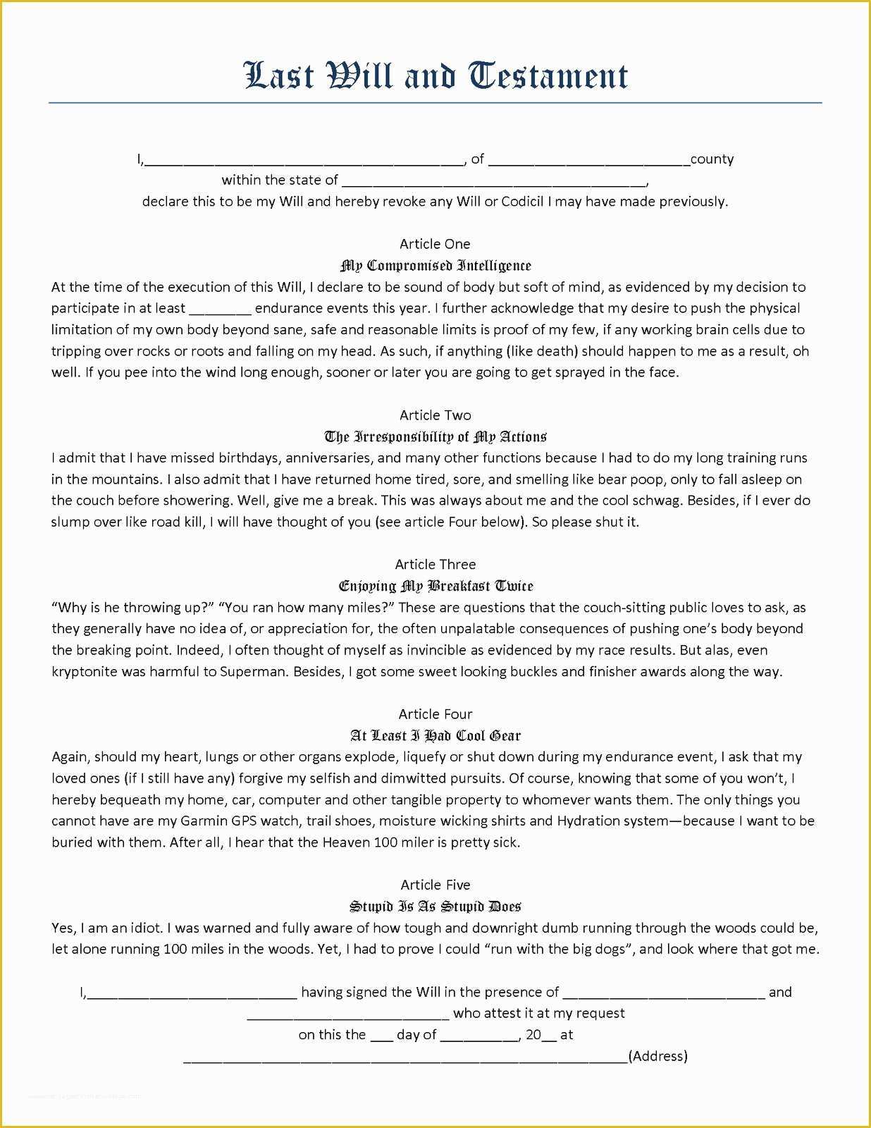 Free Will Template for Microsoft Word Of Last Will and Testament Template Beepmunk