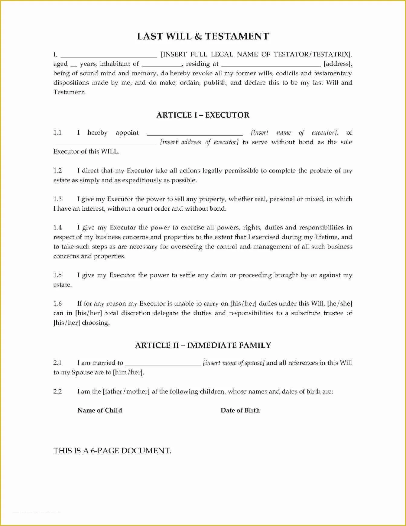 Free Will Template for Microsoft Word Of Luxury Last Will and Testament Template Microsoft Word