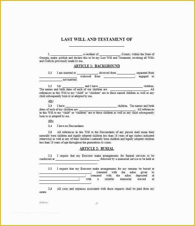 Free Will Template Of 39 Last Will and Testament forms & Templates Template Lab