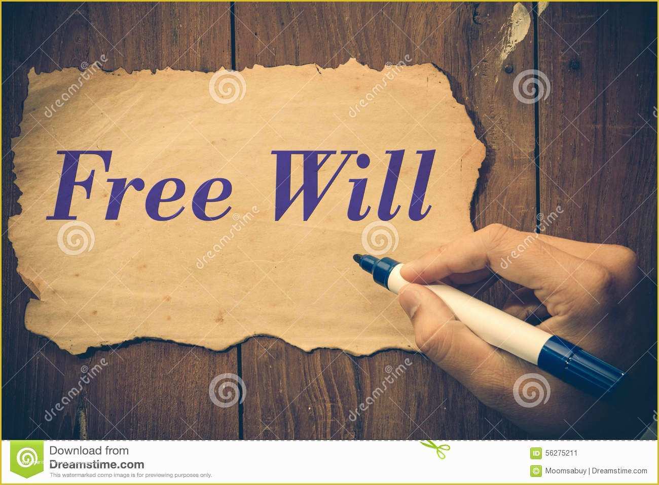 Free Will Writing Template Of Free Will Stock Image