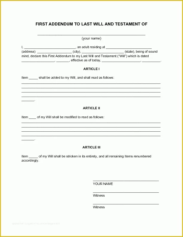 Free Will Writing Template Of Sample Will Free Printable Documents