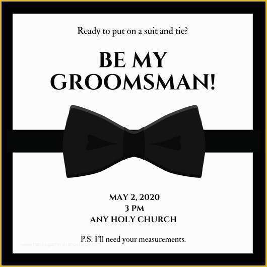Free Will You Be My Groomsman Template Of Customize 35 Groomsman