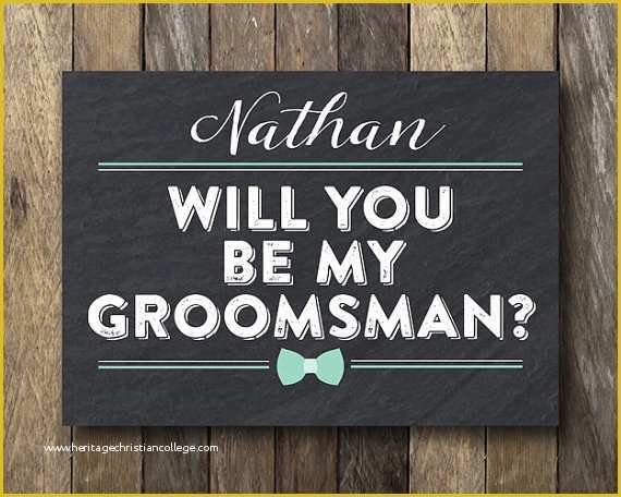 Free Will You Be My Groomsman Template Of Personalized Groomsman Card Printable Best Man Card