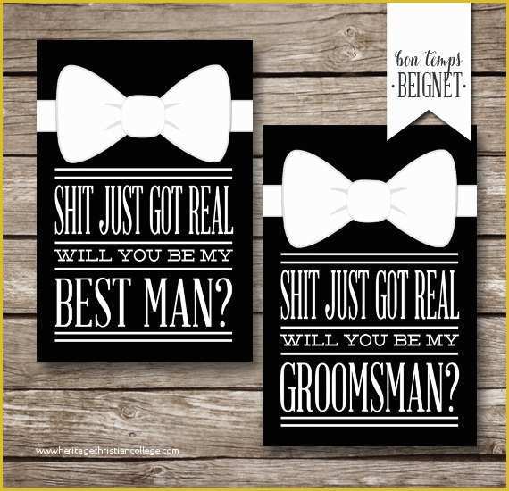 Free Will You Be My Groomsman Template Of Shit Just Got Real Will You Be My Groomsman Best Man