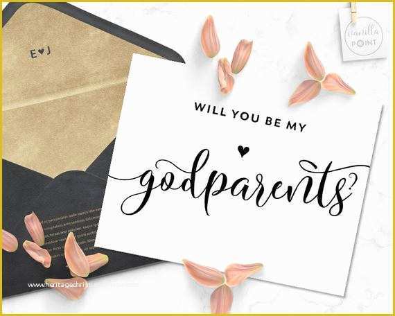Free Will You Be My Groomsman Template Of Will You Be My Godparents Card Printable Baptism Gifts for
