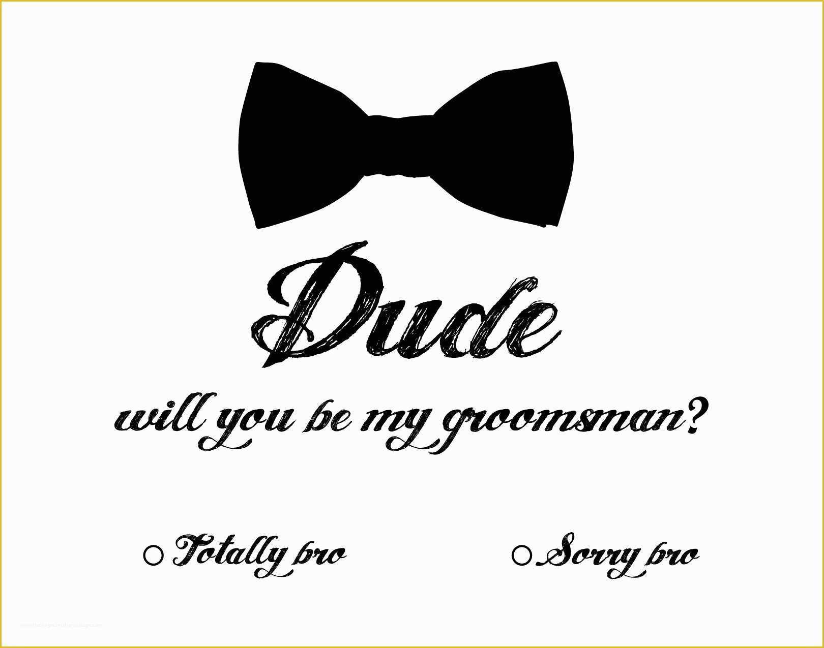 Free Will You Be My Groomsman Template Of Will You Be My Groomsman