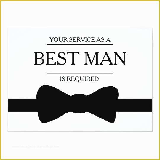 Free Will You Be My Groomsman Template Of Your Service is Requested as Best Man Groomsman Card