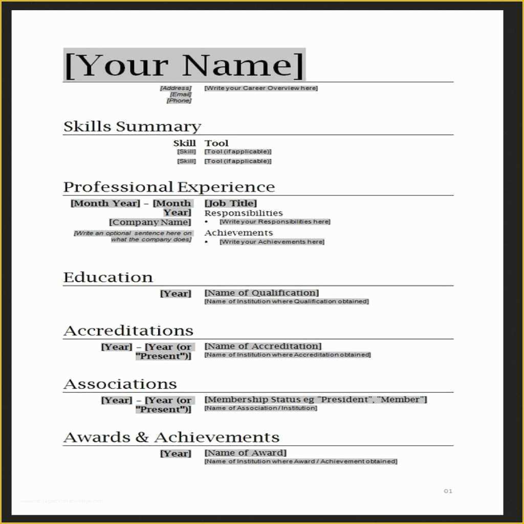 Free Windows Resume Templates Of Download Sample Resume Doc format Free Tag Phenomenal