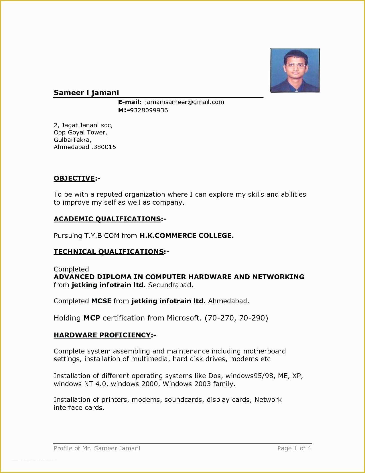 Free Windows Resume Templates Of Free Sample Resume In Word format for Windows 10 1 Tag 50