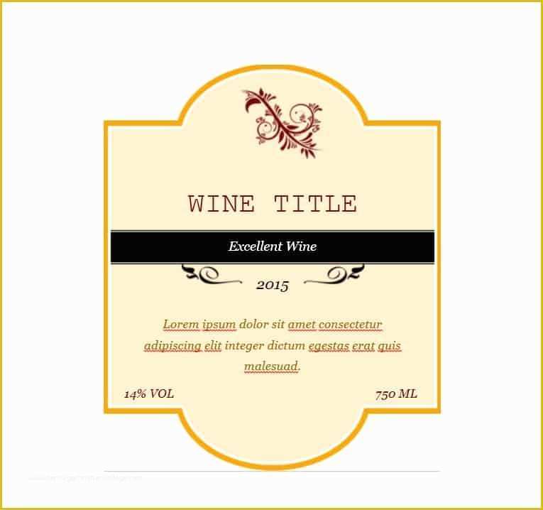 Free Wine Label Template for Word Of 40 Free Wine Label Templates Editable Template Archive