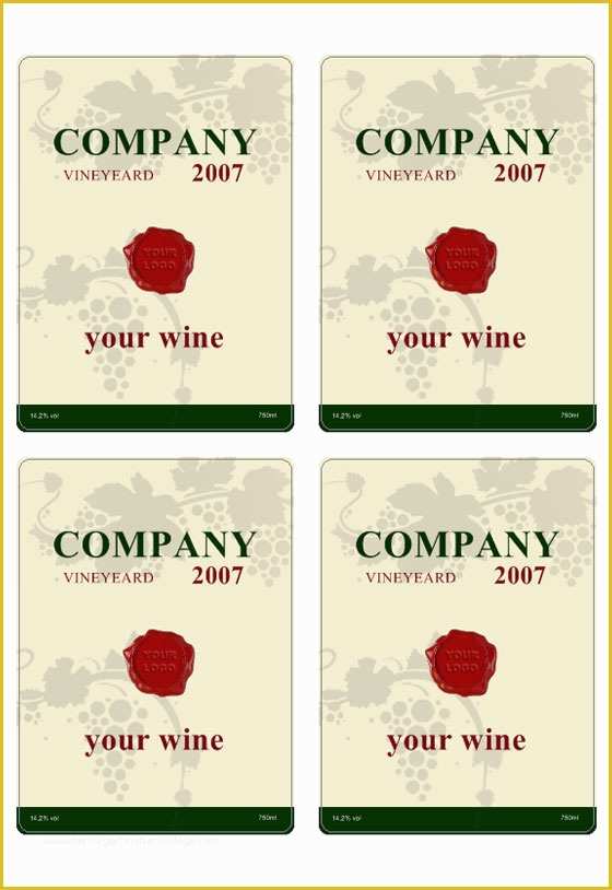 Free Wine Label Template for Word Of Wine Label Template