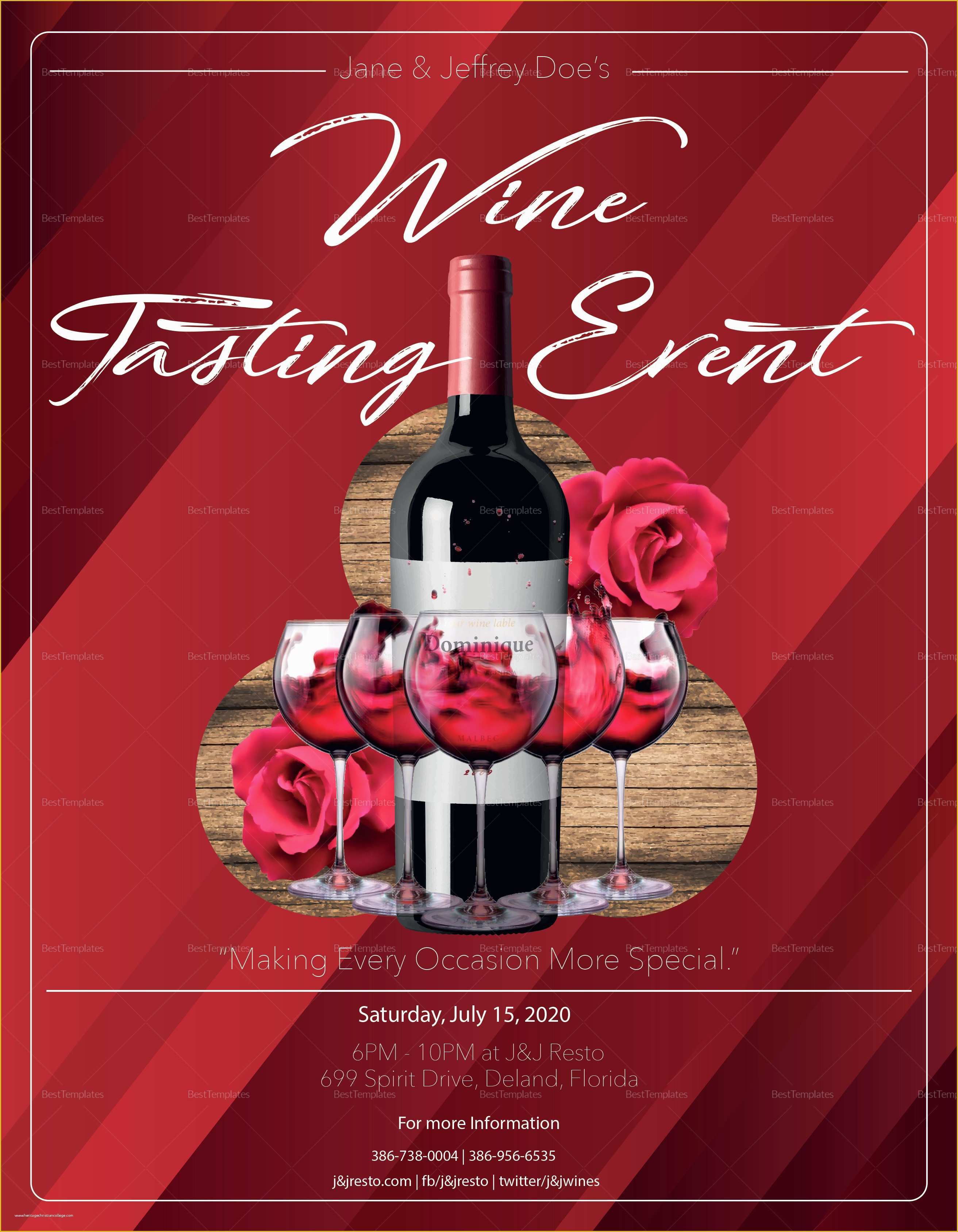 Free Wine Tasting Flyer Template Of Red Wine Tasting Flyer Design Template In Psd Word