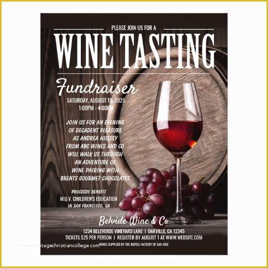 Free Wine Tasting Flyer Template Of Wine Tasting Fundraiser Flyer