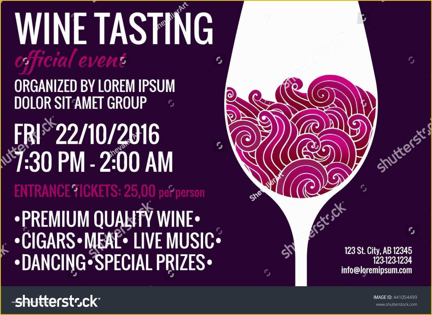 Free Wine Tasting Flyer Template Of Wine Tasting Party Flyer Stylized Glass Stock Vector