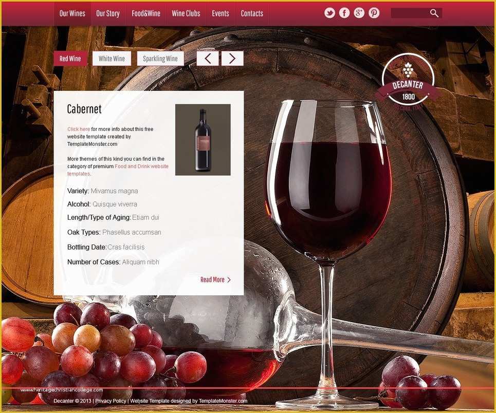 Free Wine Website Templates Download Of Wine & Winery Free HTML5 theme