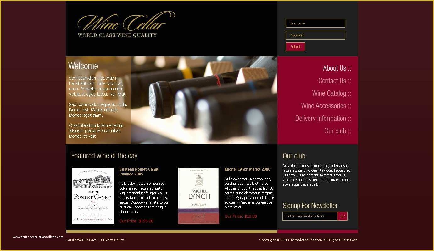 Free Wine Website Templates Download Of Wine Magento Template — Templates Master