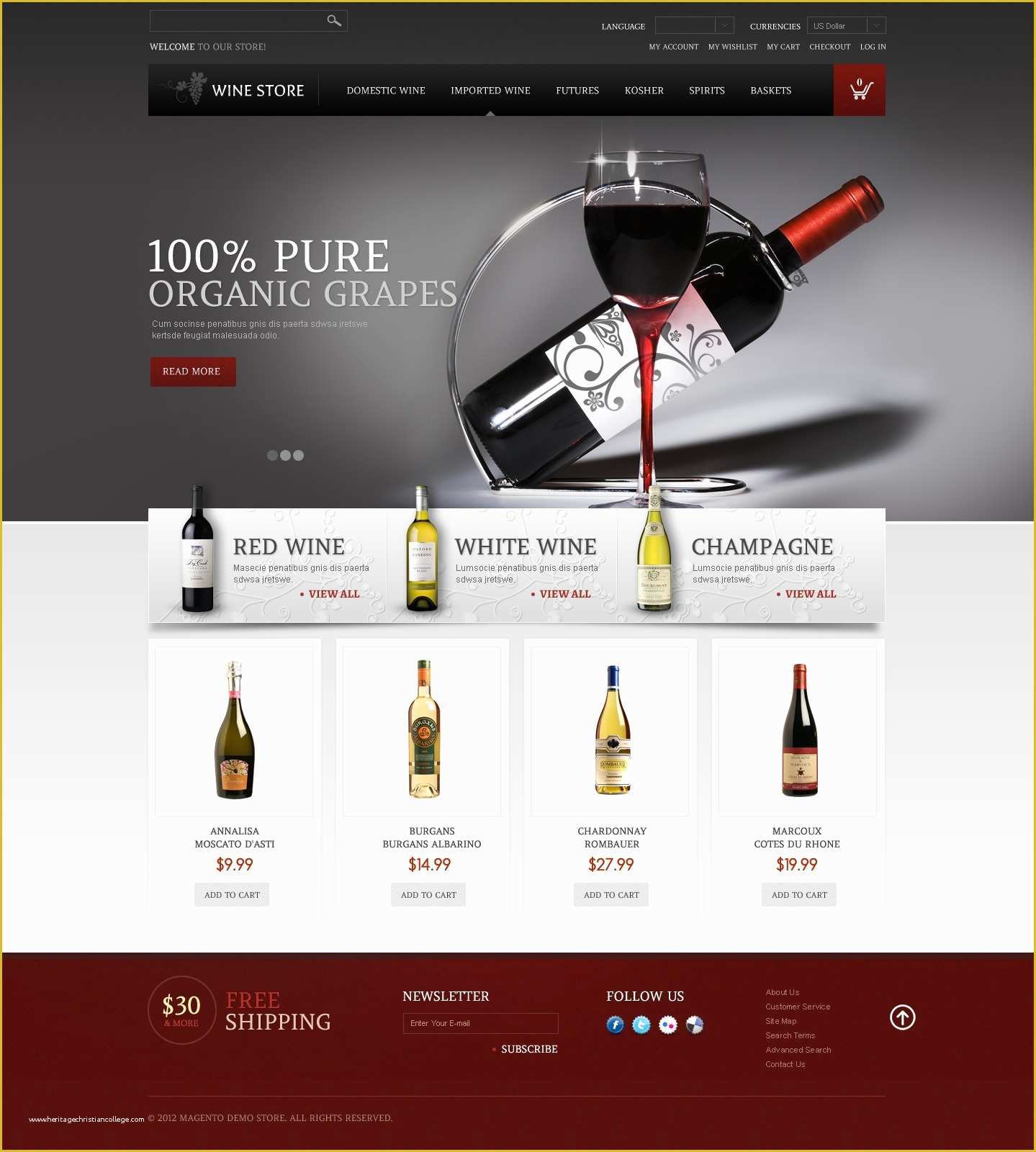 Free Wine Website Templates Download Of Wine Store Magento theme