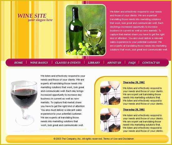 Free Wine Website Templates Download Of Wine Web Site Templates – Over Millions Vectors Stock