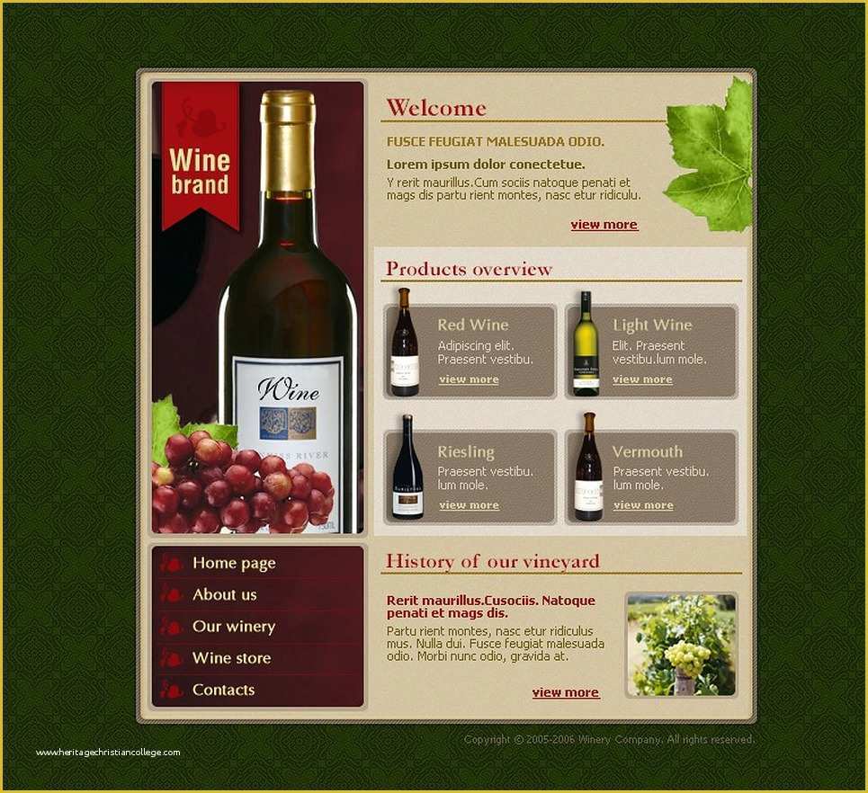 Free Wine Website Templates Download Of Wine Website Template 9693