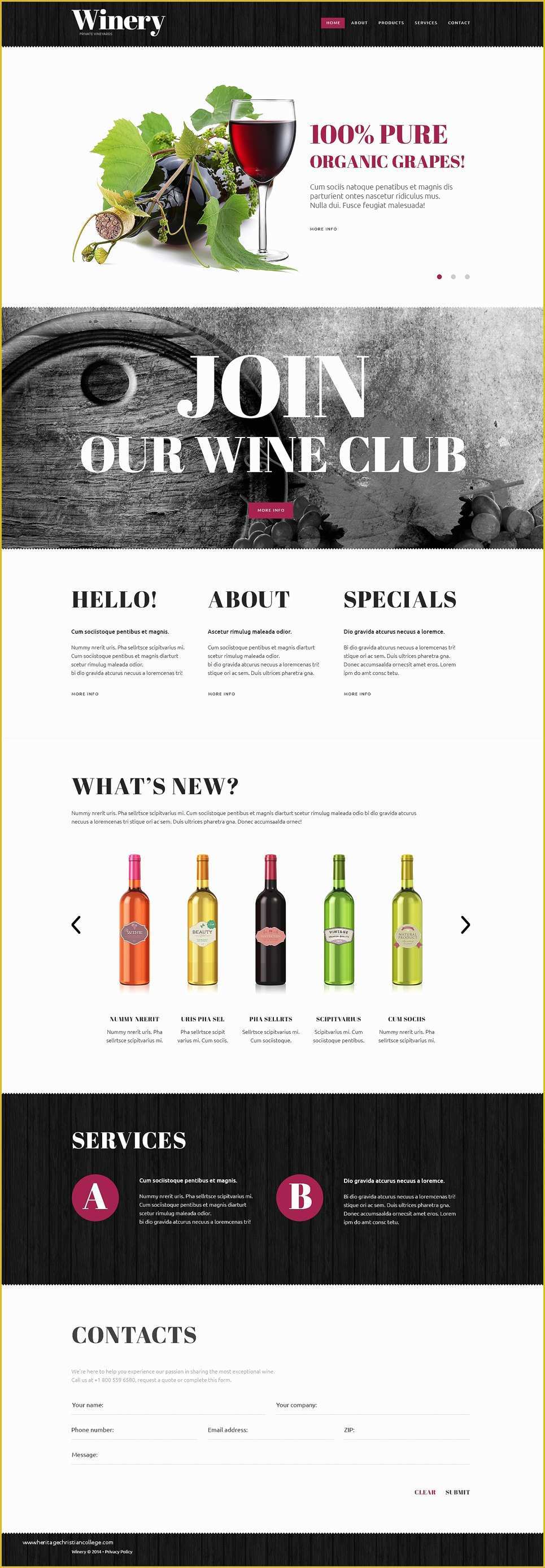 Free Wine Website Templates Download Of Winery Website Template