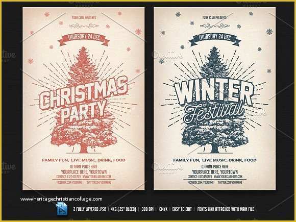 Free Winter Holiday Flyer Templates Of Christmas & Winter Party Flyer Templates On Creative Market