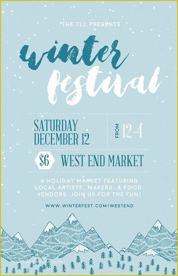 Free Winter Holiday Flyer Templates Of Diy Printable Winter Festival event Flyer Template for
