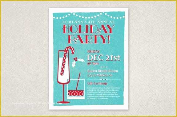 Free Winter Holiday Flyer Templates Of Festive Holiday Party Poster Template Grab the attention