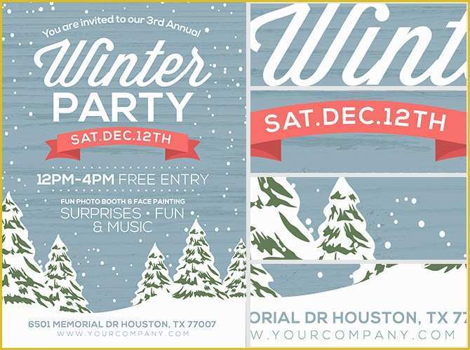 Free Winter Holiday Flyer Templates Of Rustic Winter Flyer Template Flyerheroes