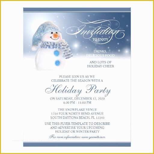 Free Winter Holiday Flyer Templates Of Snowman Holiday Winter Christmas Party Flyer