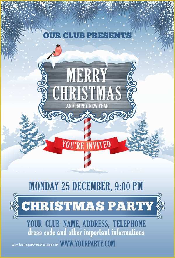 Free Winter Holiday Flyer Templates Of Winter Christmas with New Year Party Flyer Template Vector