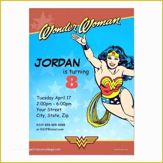 Free Wonder Woman Invitation Template Of Dc Ics Wonder Woman Birthday Card