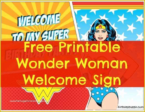 Free Wonder Woman Invitation Template Of Free Printable Wonder Woman Wel E Sign