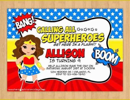 Free Wonder Woman Invitation Template Of Wonder Woman Birthday Invitation