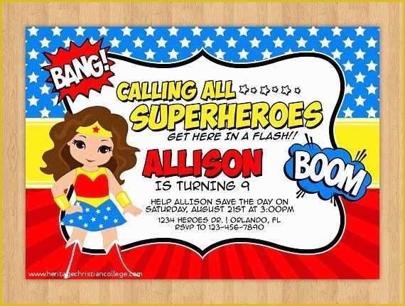 Free Wonder Woman Invitation Template Of Wonder Woman Birthday Invitation