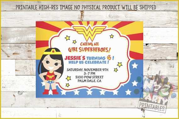 Free Wonder Woman Invitation Template Of Wonder Woman Birthday Invitation Template – Best Happy