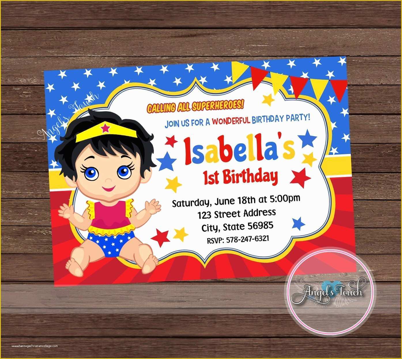 Free Wonder Woman Invitation Template Of Wonder Woman Party Invitation Wonder Woman Baby Invitation