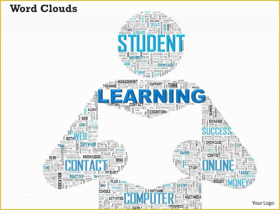 Free Word Cloud Template for Powerpoint Of 0514 Learning Word Cloud Powerpoint Slide Template
