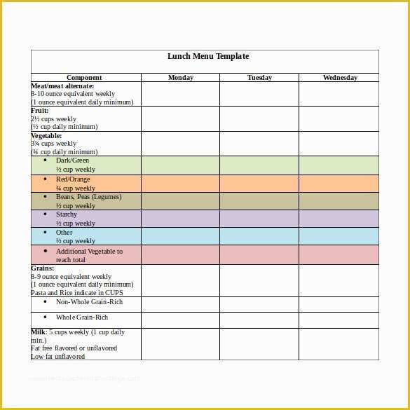 Free Word Document Menu Templates Of Sample Menu Planning Template 9 Free Documents In Pdf Word